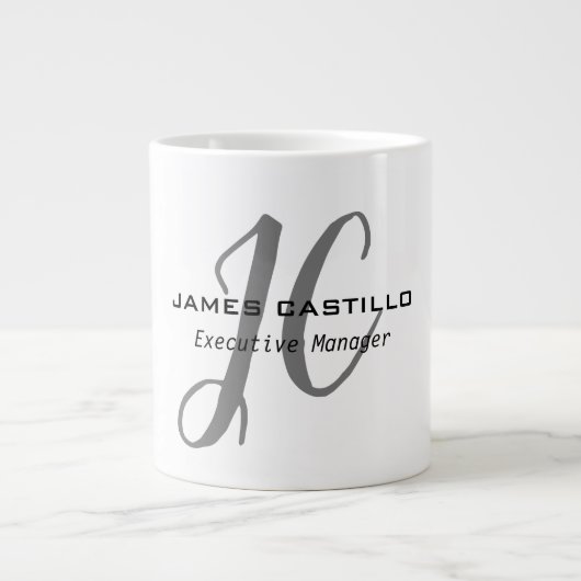 Grande Tasse Script de calligraphie Monogramme moderne professi (Devant)