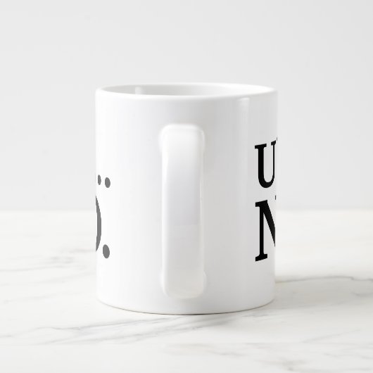 Grande Tasse Script noir et blanc Euh... NO Funny Sarcastic (Dos)