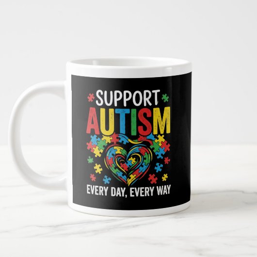 Grande Tasse Sensibilisation à l'autisme (Gauche)