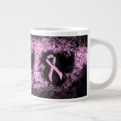 Grande Tasse Sensibilisation rose Ruban Grunge Coeur (Droite)