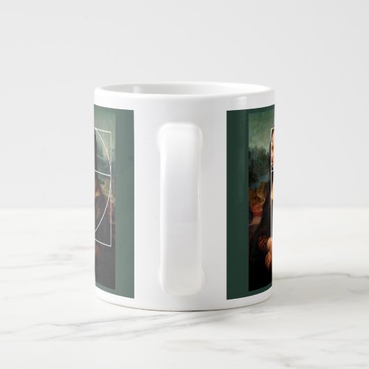 Grande Tasse Séquence Leonardo da Vinci Mona Lisa Fibonacci (Dos)
