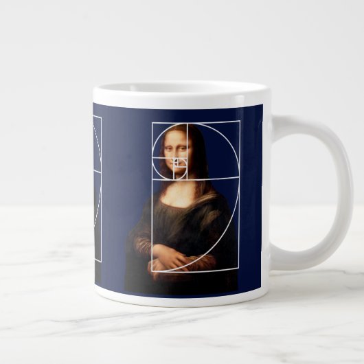 Grande Tasse Séquence Leonardo da Vinci Mona Lisa Fibonacci (Droite)