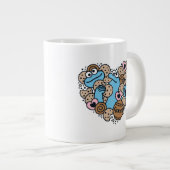 Grande Tasse Sésame Sésame | Coeur de gribouillis de caniche Mo (Devant droit)
