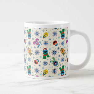 Grande Tasse Sesame Street Noël Snowflake Motif