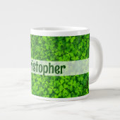 Grande Tasse Shamrock Clovers Personnalisé (Devant droit)