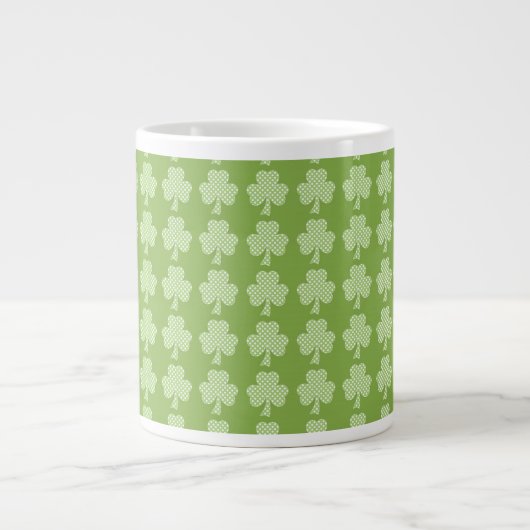 Grande Tasse Shamrock de verdure Clover Pois Patrick's Day (Devant)
