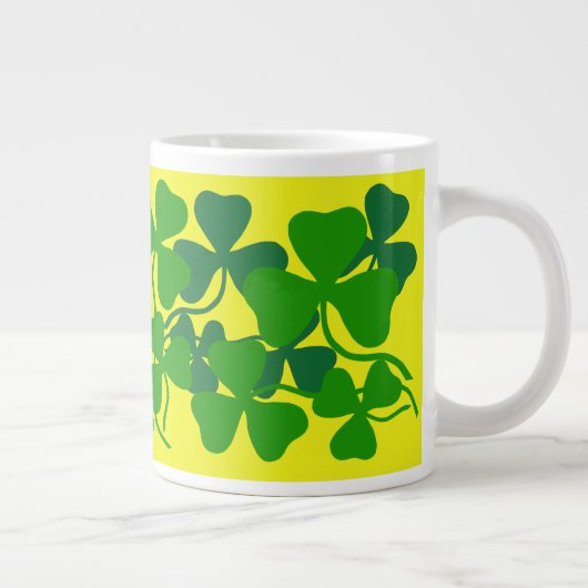 Grande Tasse Shamrock irlandais, trèfle vert/tasse de café jaun (Droite)