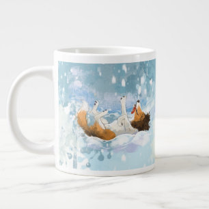 Grande Tasse Sheldon le Sheltie Joue dans la Neige