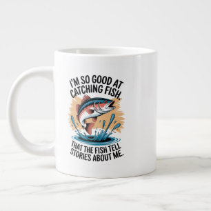 Grande Tasse "Si bon à la pêche, poisson raconter des histoires