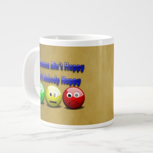 Grande Tasse Si maman n'est pas heureuse de dire avec Emojis (Devant gauche)