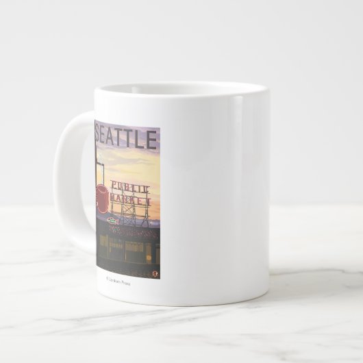 Grande Tasse Signe du marché d'endroit de SeattlePike et vue de (Devant gauche)