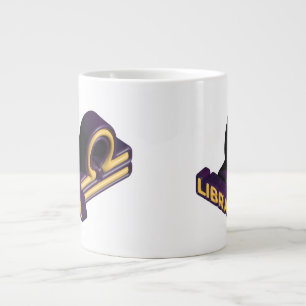 Grande Tasse Signe du zodiaque Balance et design texte