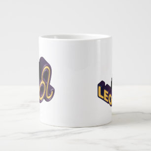 Grande Tasse Signe du zodiaque Lion et design texte