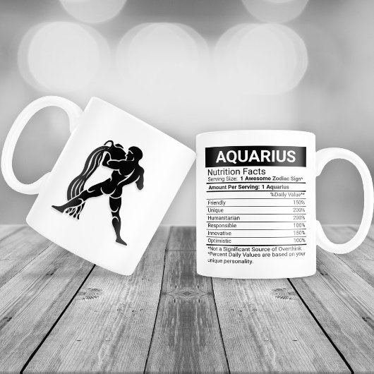 Grande Tasse Signe Zodiaque Aquarius avec la valeur nutritive,