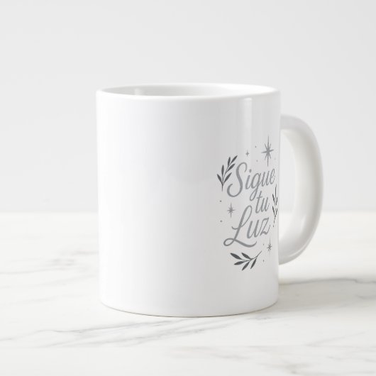 Grande Tasse Sigue tu Luz ✨ | Elegant Silver Inspirational (Devant droit)