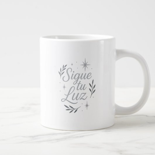 Grande Tasse Sigue tu Luz ✨ | Elegant Silver Inspirational (Droite)