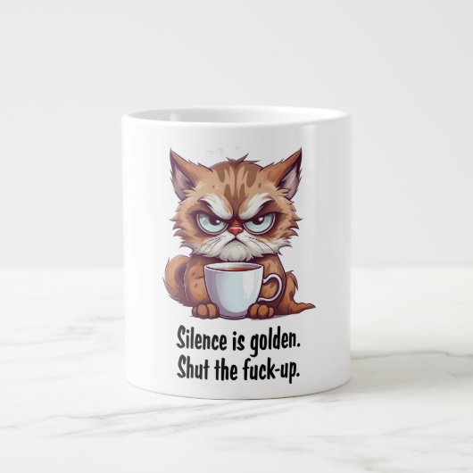 Grande Tasse Silence Est Golden Funny Citations De Chat Cite Ca (Devant)