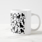 Grande Tasse Silhouette de chien noir et blanc (Droite)