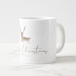 Grande Tasse Silhouette de renne en ligne artistique de Slipper