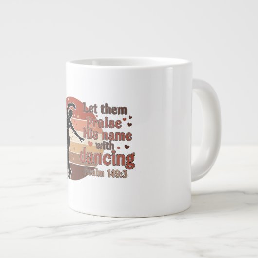 Grande Tasse Silhouette d'une danseuse - Design basé sur le psa (Devant droit)