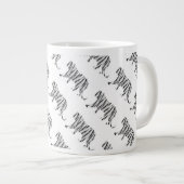Grande Tasse Silhouette Tiger noir et blanc (Devant droit)