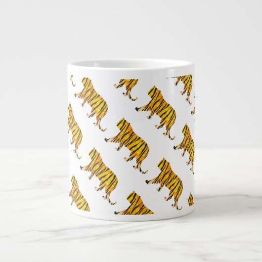 Grande Tasse Silhouette Tiger noir et orange (Devant)