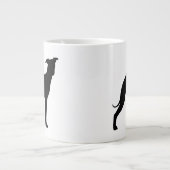 Grande Tasse Silhouettes de chien gris italien Iggies (Devant)