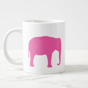 Grande Tasse Silhouettes d'éléphant rose