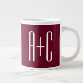 Grande Tasse Simple Couples | White & Burgundy (Droite)