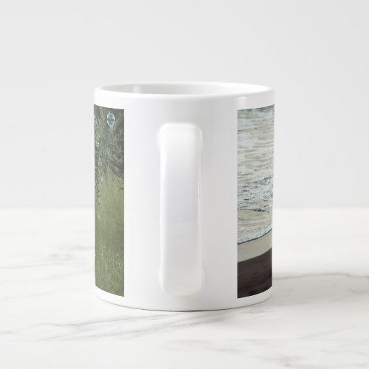 Grande Tasse Simple Custom Two Photo (Dos)