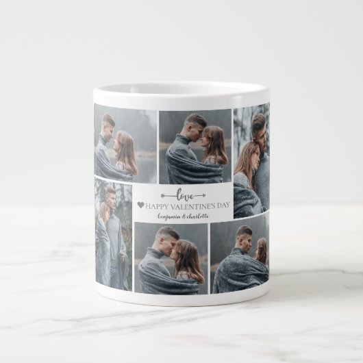 Grande Tasse Simple Elegant Love valentine's day couple photo (Devant)