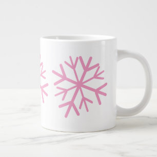 Grande Tasse Simple flocon de neige dessiné à la main blanc ros
