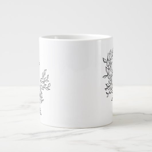 Grande Tasse Simple Logique Script Botanique Wreath Couples (Devant)