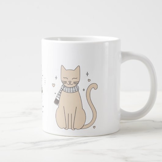 Grande Tasse Simple mignonne chatte chatte animal meow pet Vale (Droite)