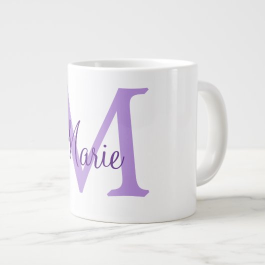 Grande Tasse simple minimal add name monogram pink red   throw  (Devant droit)