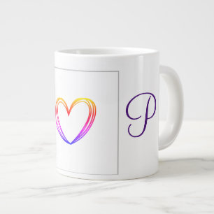 Grande Tasse simple minimum ajouter votre texte monogramme phot
