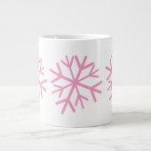 Grande Tasse Simple Snowflake main tiré rose blanc (Devant)