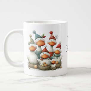 Grande Tasse Six oies pondent capricieuses 12 Jours de Noël