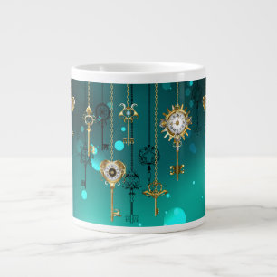 Grande Tasse Skeleton Keys on Green Background