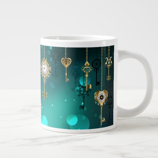 Grande Tasse Skeleton Keys on Green Background (Droite)