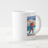 Grande Tasse Skier transportant du ski de neige - Stevens Pass, (Devant droit)