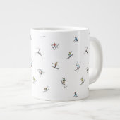 Grande Tasse Skieurs d'hiver en action Motif (Devant droit)