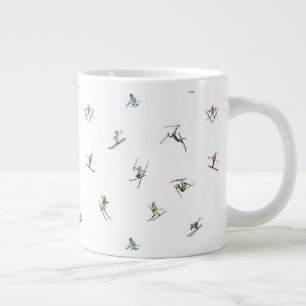 Grande Tasse Skieurs d'hiver en action Motif