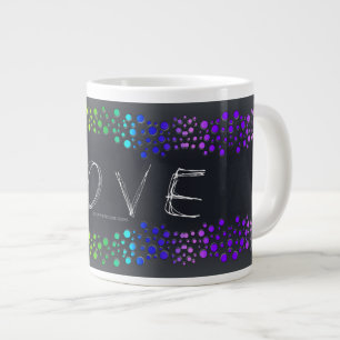 Grande Tasse SlipperyJoe aime les bulles rouge orange jaune ver