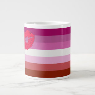 Grande Tasse SlipperyJoe rouge à lèvres drapeau de la fierté le