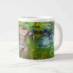 Grande Tasse SlipperyJoe's blanc musculaire sexy homme speedo n