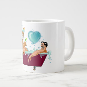 Grande Tasse SlipperyJoe's deux gays hommes aiment la baignoire
