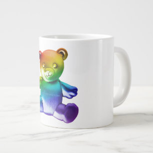 Grande Tasse SlipperyL'ours en peluche brossé de Joe gra arc-en