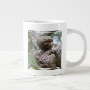 Grande Tasse Sloth Baby avec mère pendre d'un arbre