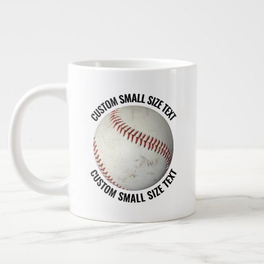 Grande Tasse Small Size Personalized Text Baseball Custom (Gauche)
